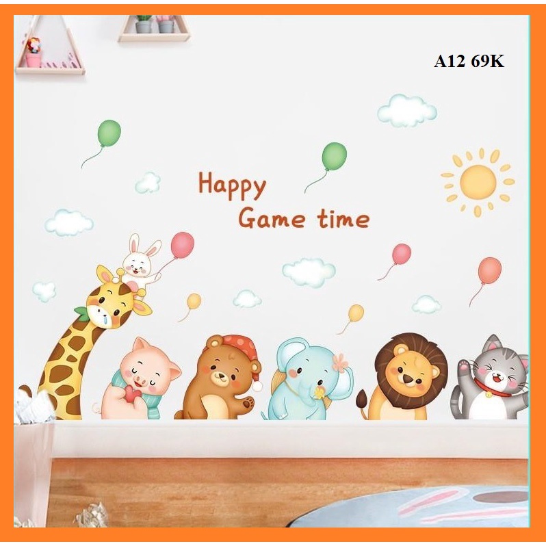 Decal dán tường Thú nghiên đầu A12 - Decal dán tường Hàn Quốc