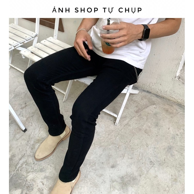 [Tiền Nào Của Đấy]Quần Jeans Nam Đen Trơn Vải Co Giãn, Không Phai Màu Dáng Skinny Phong Cách Hàn Quốc -J01 | BigBuy360 - bigbuy360.vn