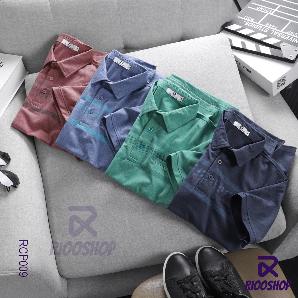 Áo polo nam đẹp, áo thun nam có cổ form rộng cotton túi giả RCP009 màu đỏ, xanh cotton, có size lớn, big size