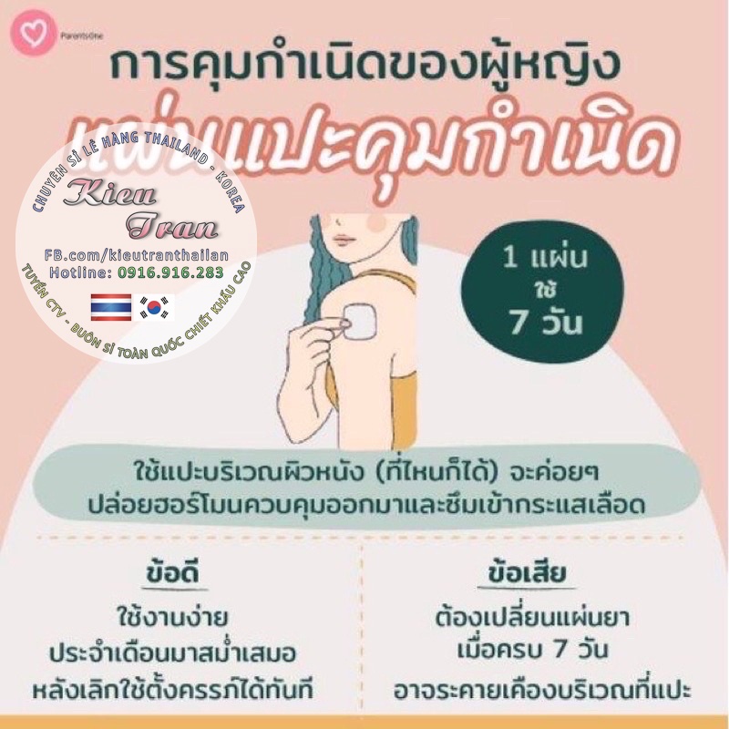 Miếng dán tránh thai EVRA Thái Lan Mẫu Mới