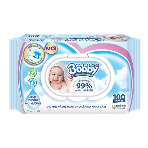 Khăn ướt Bobby 100 tờ Siêu thấm