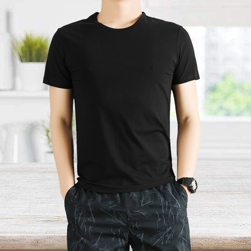 Mẫu áo thun basic nam nữ cổ tròn trơn trắng đen vải cotton mềm mại thoáng mát - KO Fashion Store