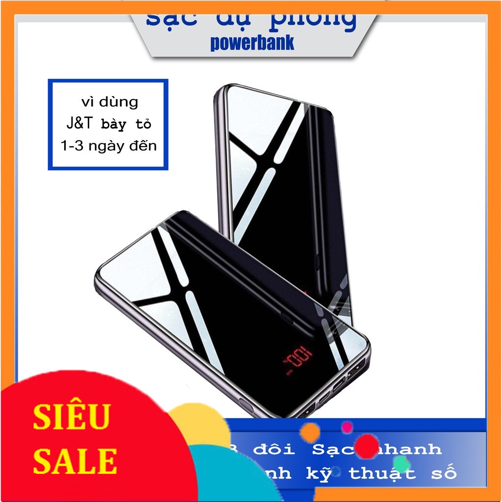 Sạc dự phòng 30000mah thị pin Chính hãng USB đôi Sạc nhanh power bank |VinetShop9x