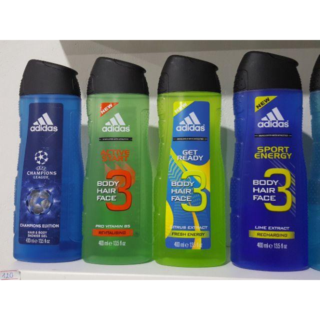 ADIDAS DẦU GỘI SỮA TẮM SỮA RỬA MẶT 3 IN 1 ADIDAS 400ML