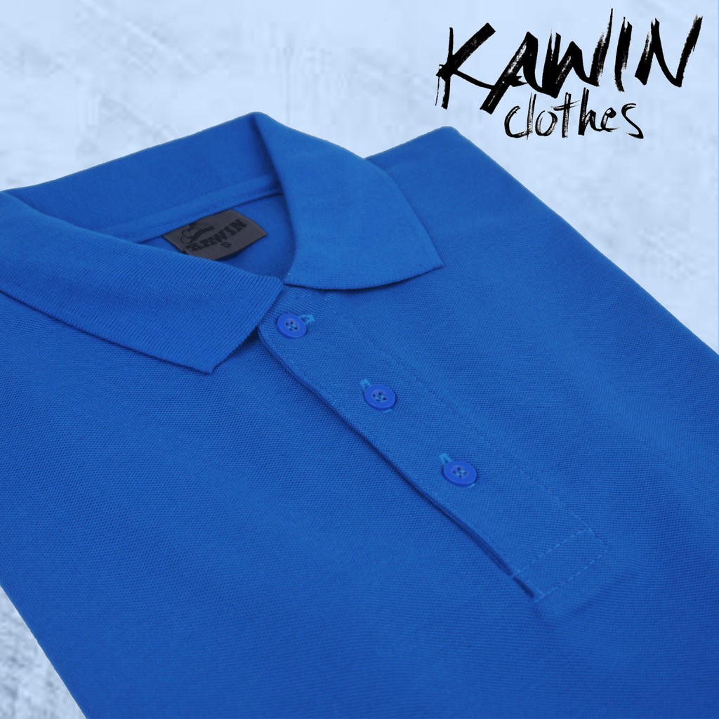 Áo Polo KAWIN Nam / Nữ Xanh Vải Mềm Mại Và Rất Thoải Mái Khi Mặc.