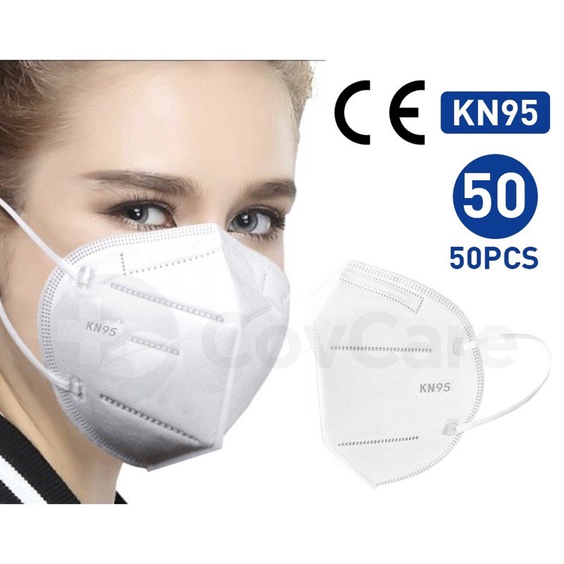 Khẩu trang N95 KN95 5 lớp chống bụi mịn PM2.5 sẵn hàng màu trắng