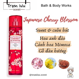 Japanese Cherry Blossom - Xịt thơm toàn thân BodyMist Bath & Body Woks 5ml -30ml
