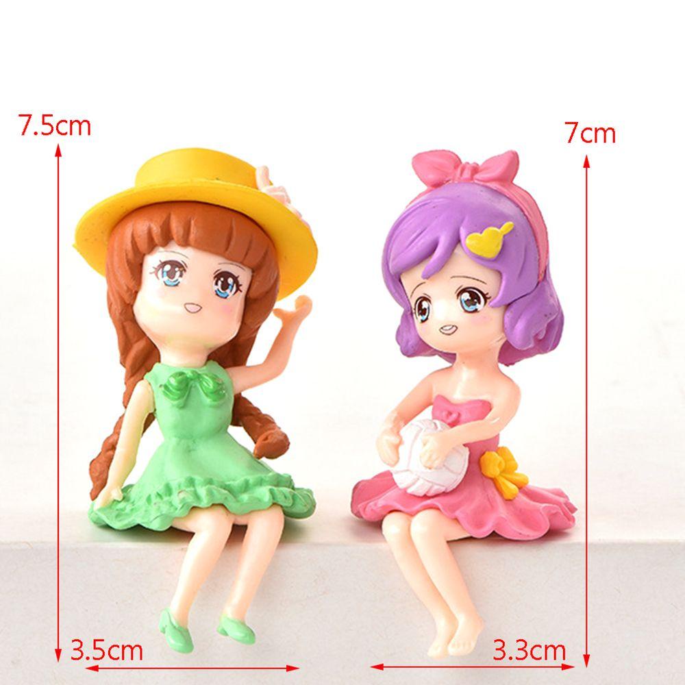 Mô Hình Cô Gái Mặc Đầm Xanh Lá / Hồng Bằng Nhựa Resin Nhỏ Xinh Tinh Tế Sáng Tạo Thời Trang