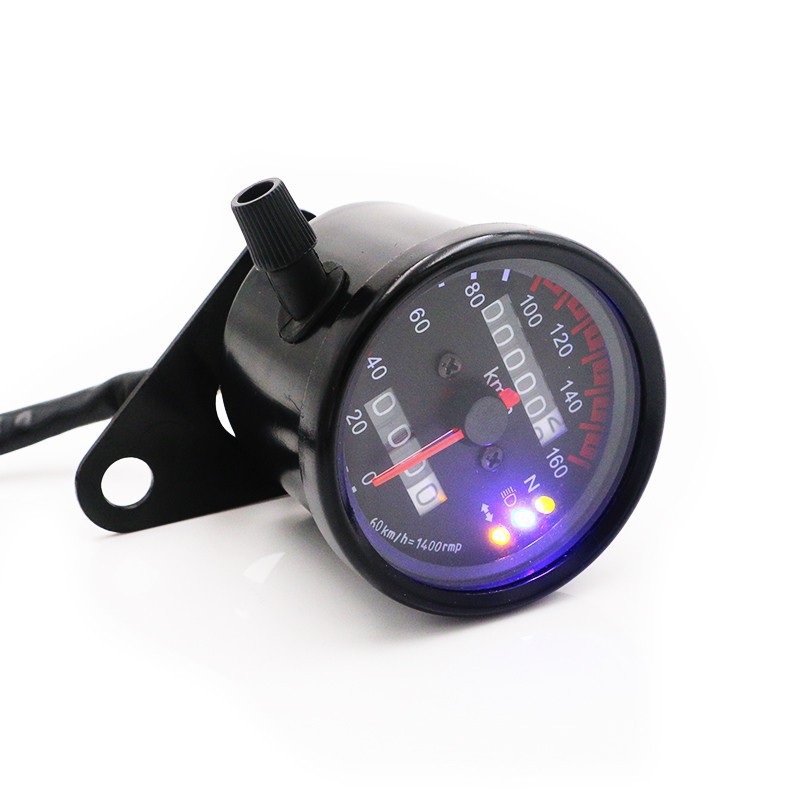 ĐỒNG HỒ CLASSIC ĐO KM CÓ 3 ĐÈN BÁO CHỨC NĂNG | HÀNG CAO CẤP CHUYÊN ĐỘ XE CAFERACER , TRACKER, BOBBER