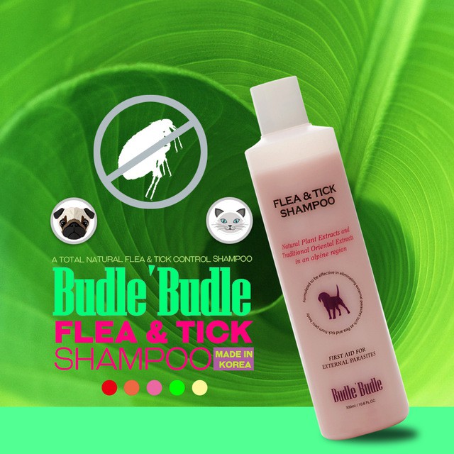 Sữa Tắm Ngừa Ve Rận Thảo Dược Cho Chó Budle Flea &amp; Tick (300ml)