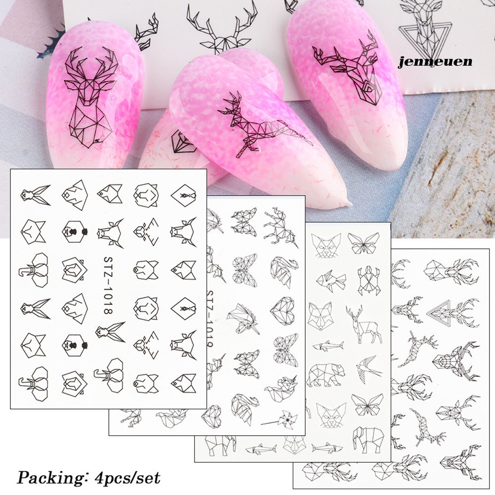 Bộ 16 Miếng Dán Trang Trí Móng Tay Nhiều Kiểu Độc Đáo Chất Lượng Cao