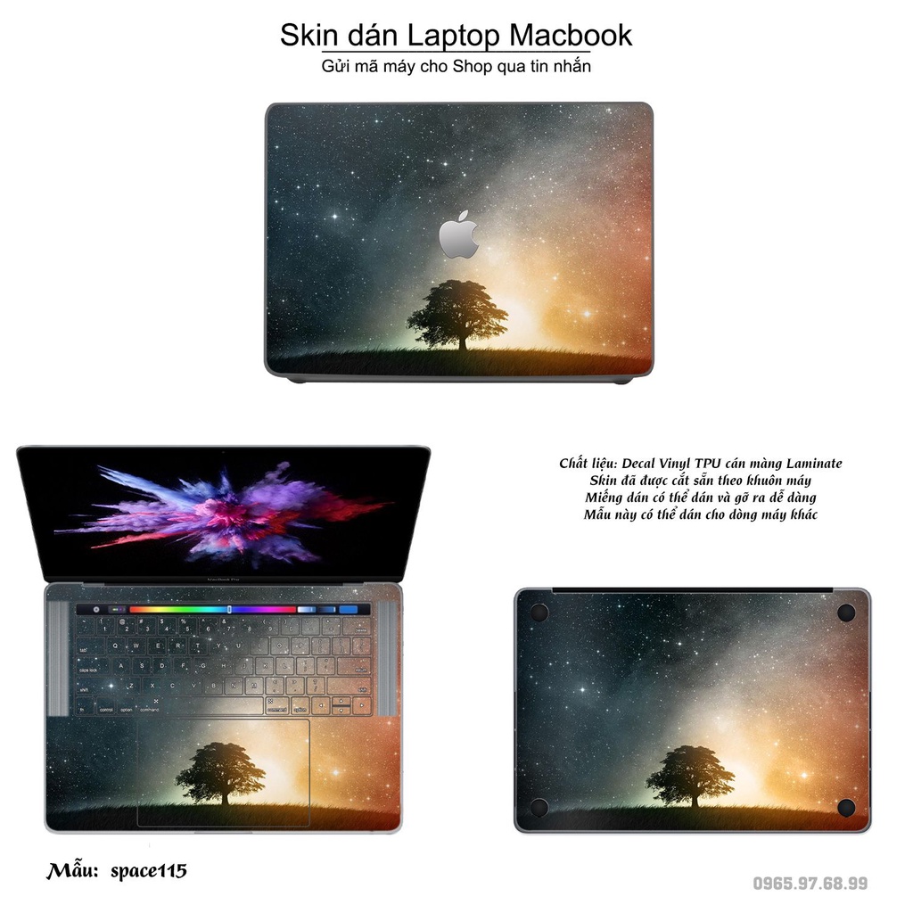 Skin dán Macbook mẫu không gian (đã cắt sẵn, inbox mã máy cho shop)