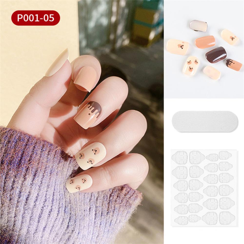 Bộ 24 Móng Tay Giả Nhiều Màu Có Thể Tái Sử Dụng F2M1