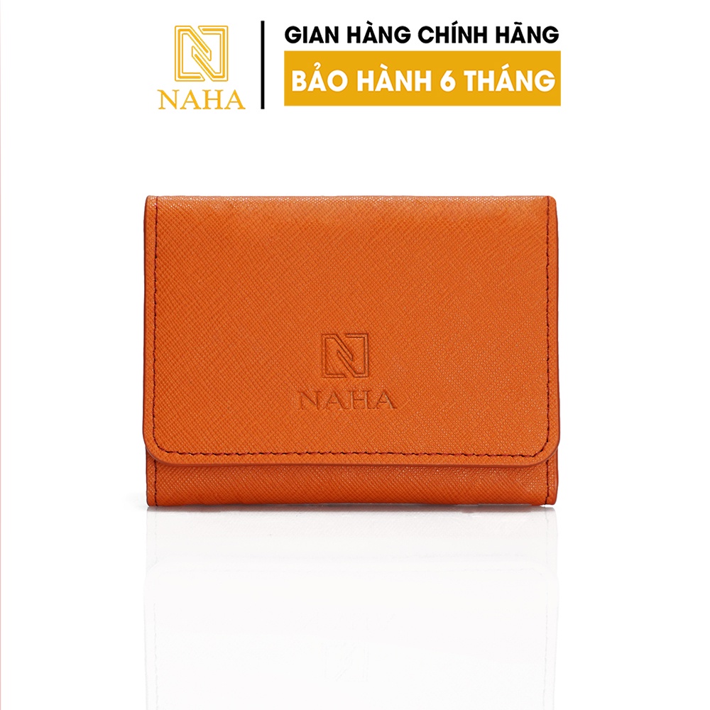 Ví nữ mini thời trang NAHA VN49 da thật nắp gập độ bền cao