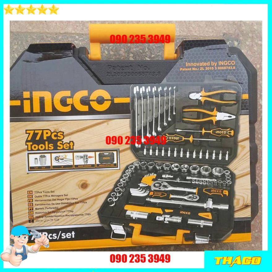 Bộ dụng cụ công cụ đồ nghề đa năng 77 chi tiết TOtal Ingco 1234