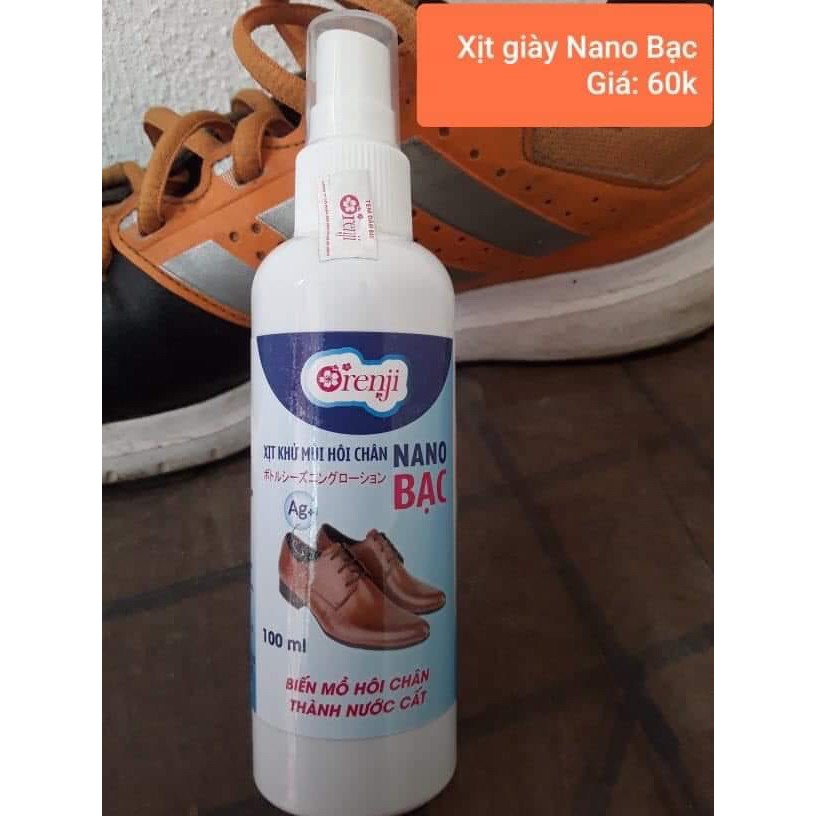 Xịt giày khử mùi hôi chân NANO BẠC Orenji 100ml tphcm