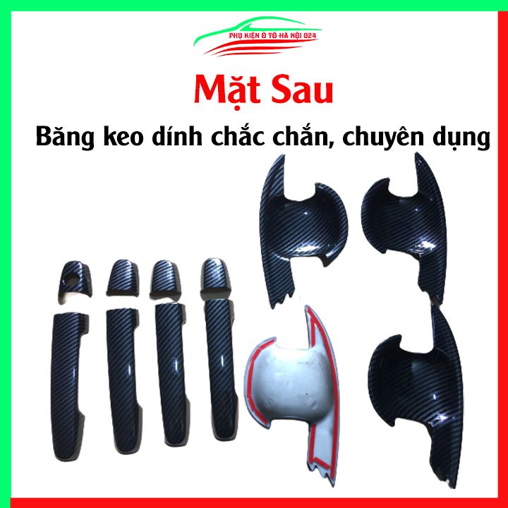 Ốp tay hõm Vios 2014-2018 vân Carbon chống trầy bảo vệ cửa xe ô tô