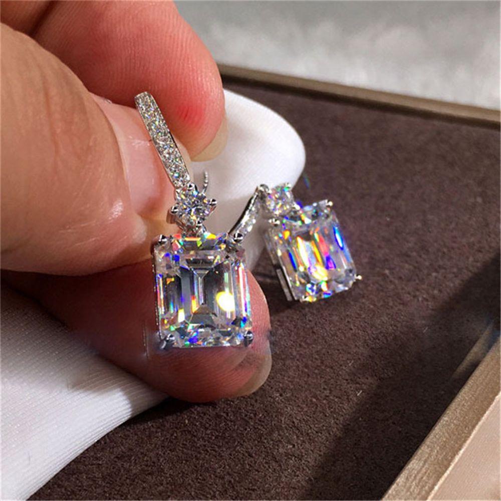 Khuyên Tai Đính Đá Zircon Kiểu Dáng Mới