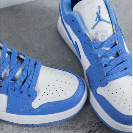 Giày Thể Thao Nam Nữ, Giày Nike Jordan 1 UNC Cổ Thấp JD1 Xanh Dương Full Box Bill