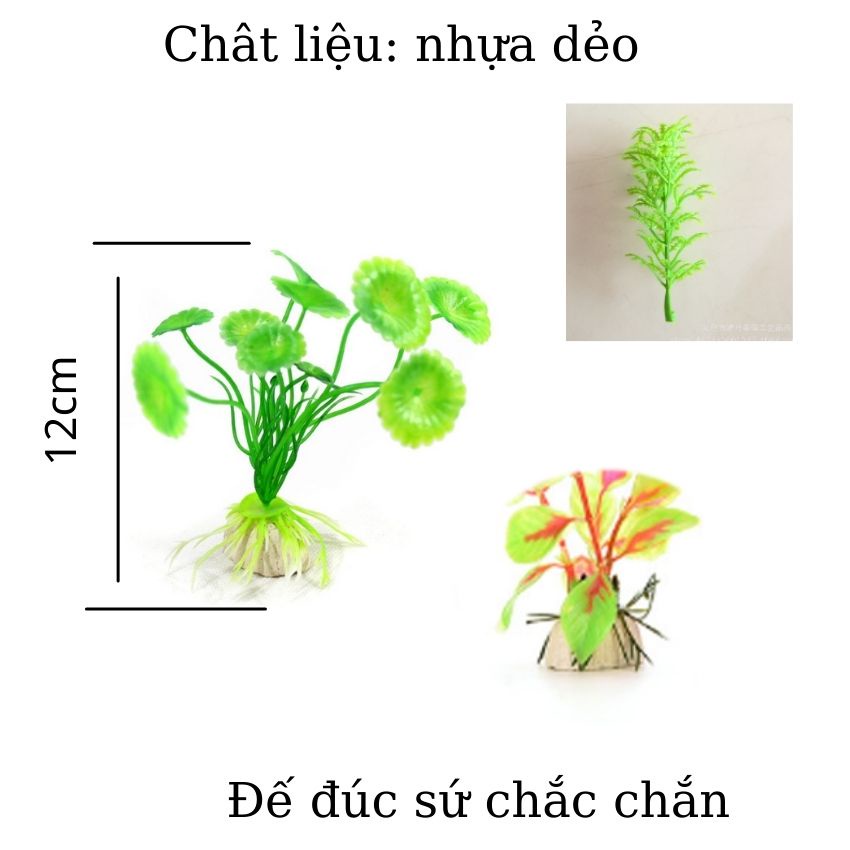 Cây giả trang trí hồ cá , cây nhựa trang trí bể cá, tiểu ảnh hồ cá
