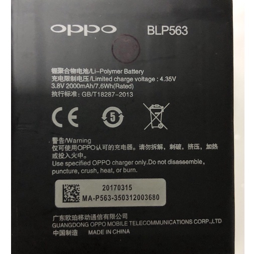 Pin điện thoại Oppo find 5 mini/ R827/ BLP563  siêu rẻ