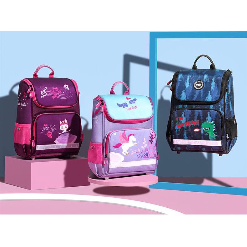 Ba lô uek chống gù ngựa cho bé tư lớp 1-3 siêu nhẹ full box