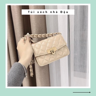 Túi xách nữ Túi đeo chéo mini trần trám dây xích đan