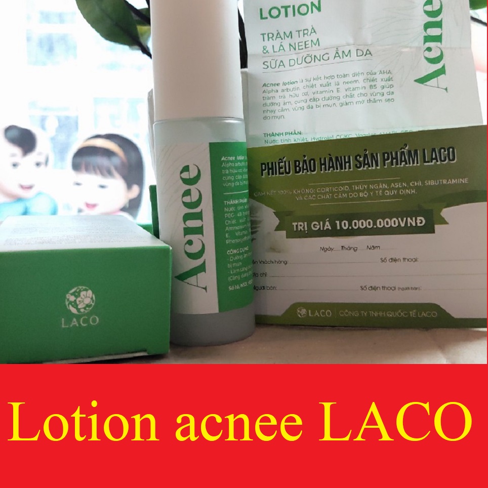 lotion Tràm Trà - Lá Neem Laco Acnee tinh chất chấm mụn giảm da mụn