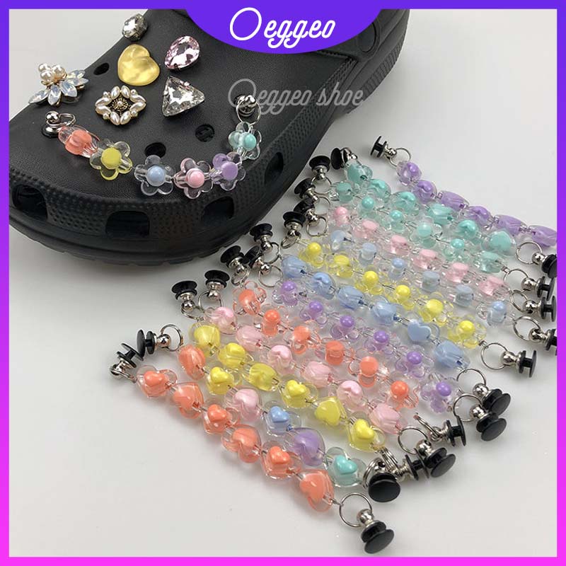 Phụ Kiện Trang Trí Giày Hình Trái Tim Đính Hạt Xinh Xắn