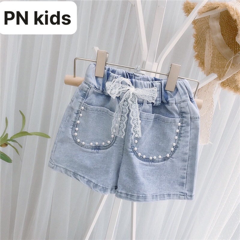 (jean baby) quần jean đùi mềm có dãn cho bé gái size đại (35-45kg)