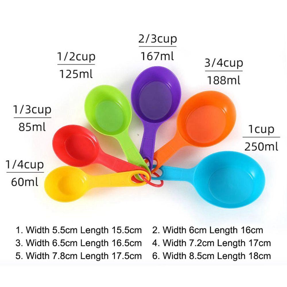 Set 6 Cốc Đo Lường Nhiều Màu Sắc Bằng Nhựa Tiện Dụng