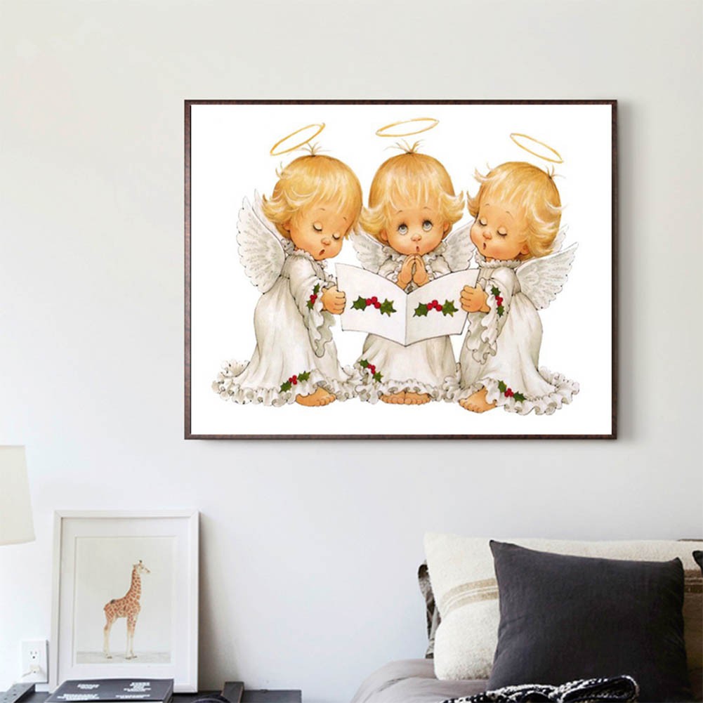 Cross 5D Cute Angel Diamond Embroidery Painting Home DIY Decor Cross Stitch Kit