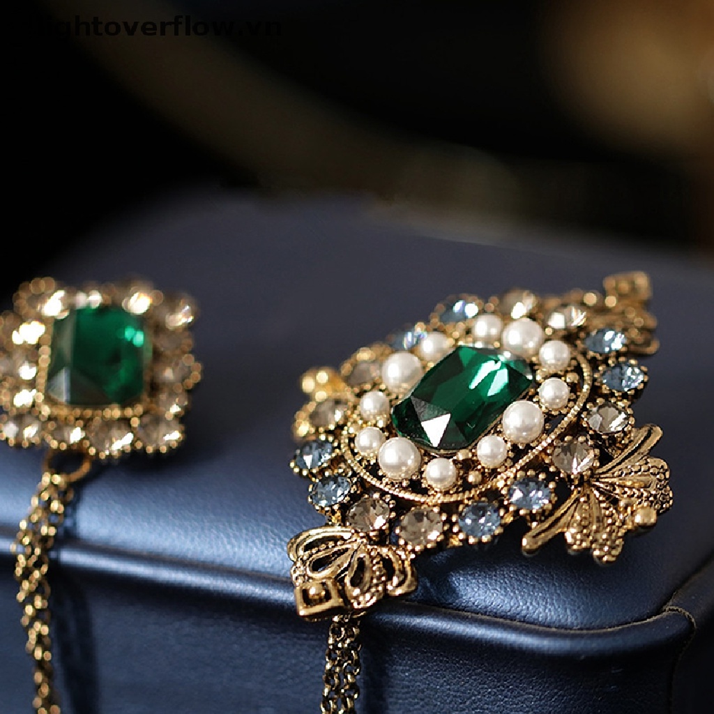 Ghim Cài Áo Kim Loại Đính Pha Lê Phong Cách Vintage Cho Nữ