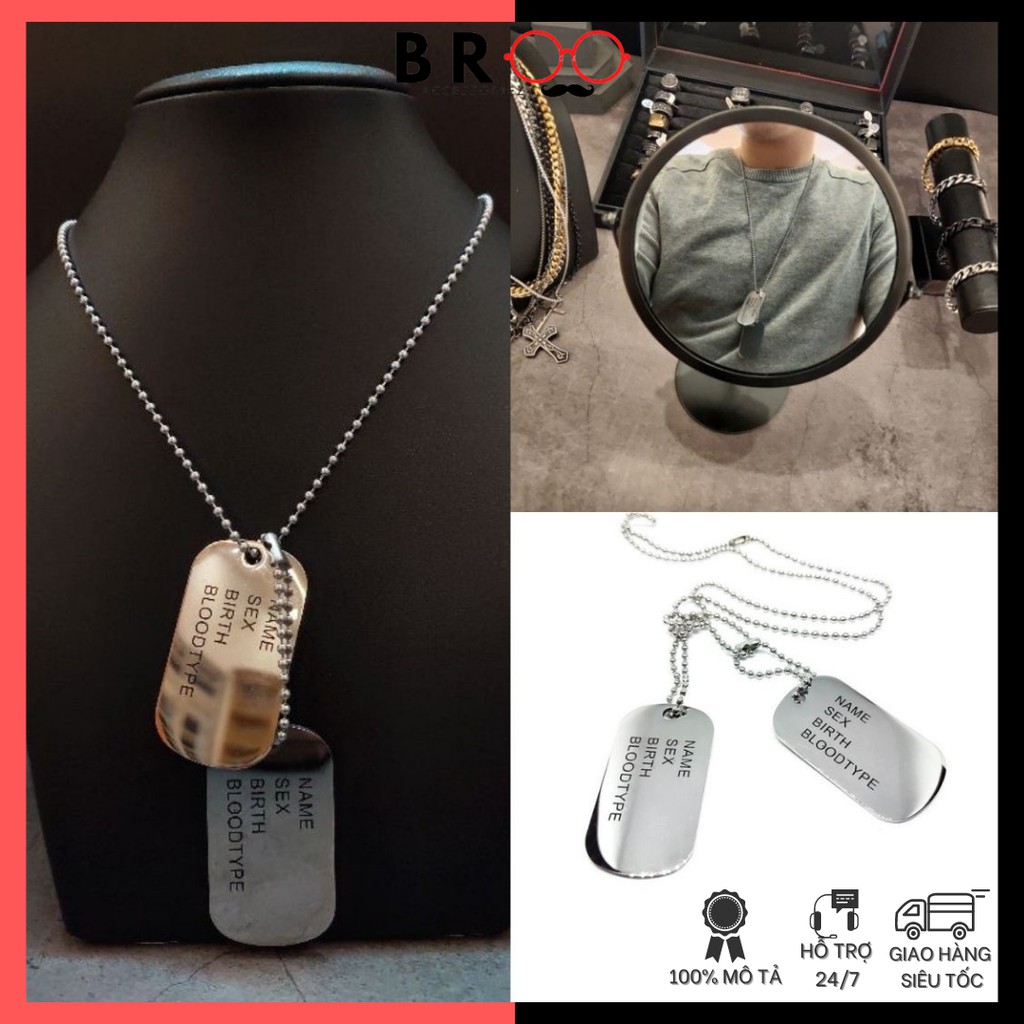 [VIDEO+ẢNH THẬT] Dây Chuyền Dogtag Dáng Dài Phong Cách Hiphop Cá Tính Hợp Thời Trang Cho Nam/Nữ - BROO Accessoriez