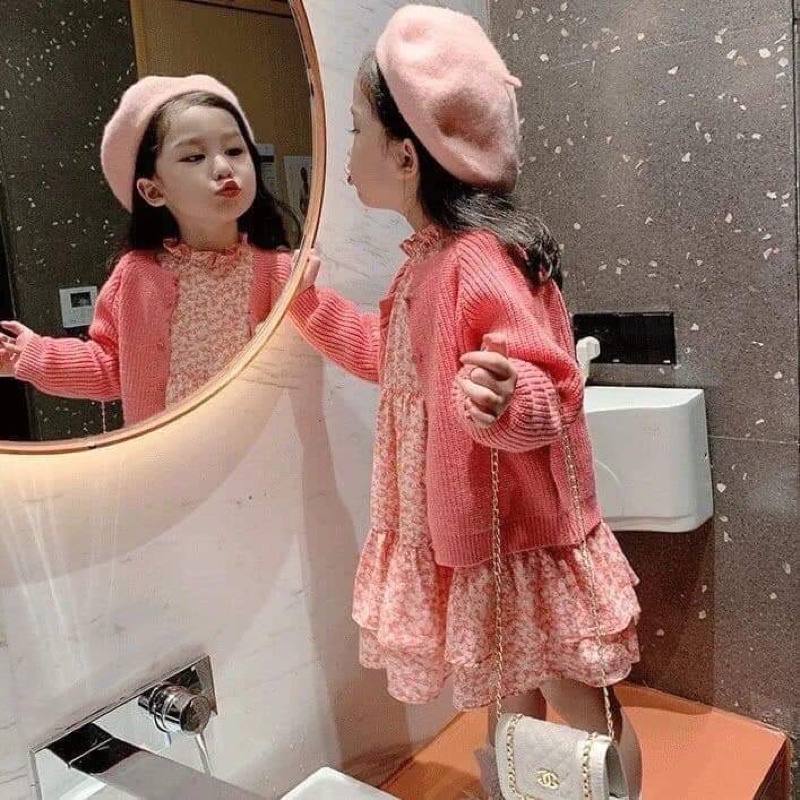 Set áo cardigan + váy