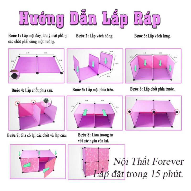 Tủ Nhựa Đa Năng Lắp Ghép Thông Minh 6 Ô + 2 Ô Nhỏ Để Đồ Tiện Dụng ( bảo hành 1 năm)