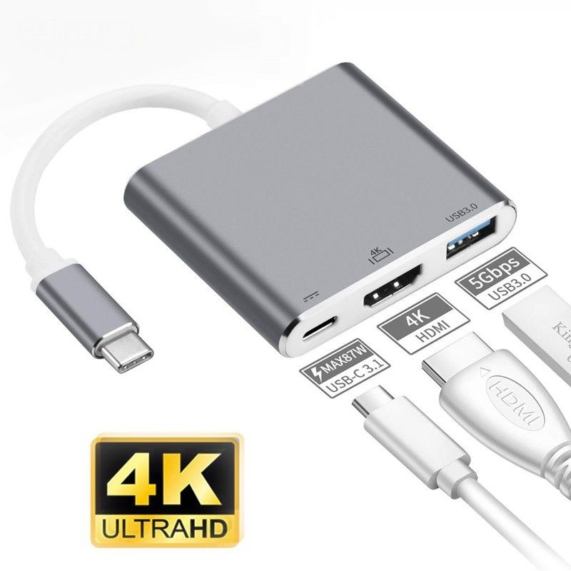 Đầu chuyển đổi Type-C sang HDMI độ phân giải 4K VGA USB C 3.0