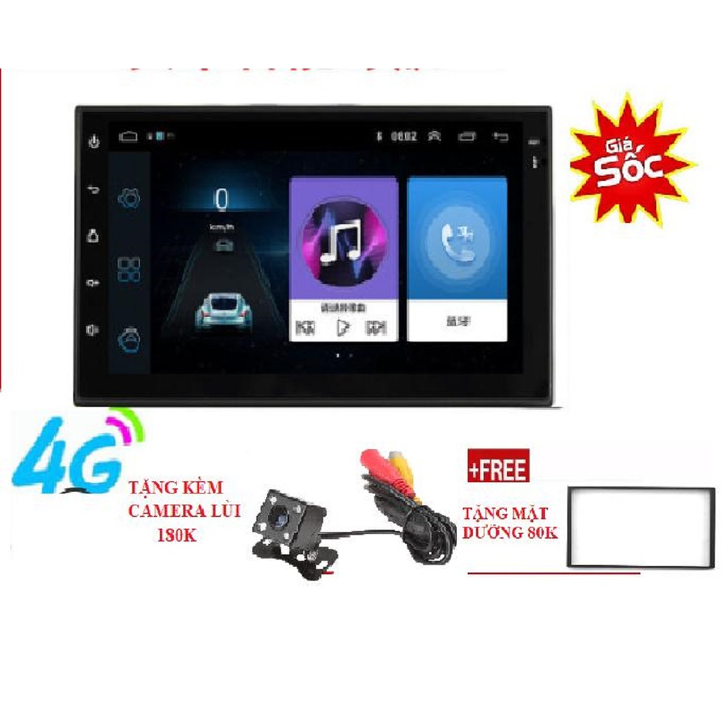 Đầu DVD Android Ô Tô Chạy Sim 4G, Thu Phát Wifi, Màn Hình 7inch Full HD