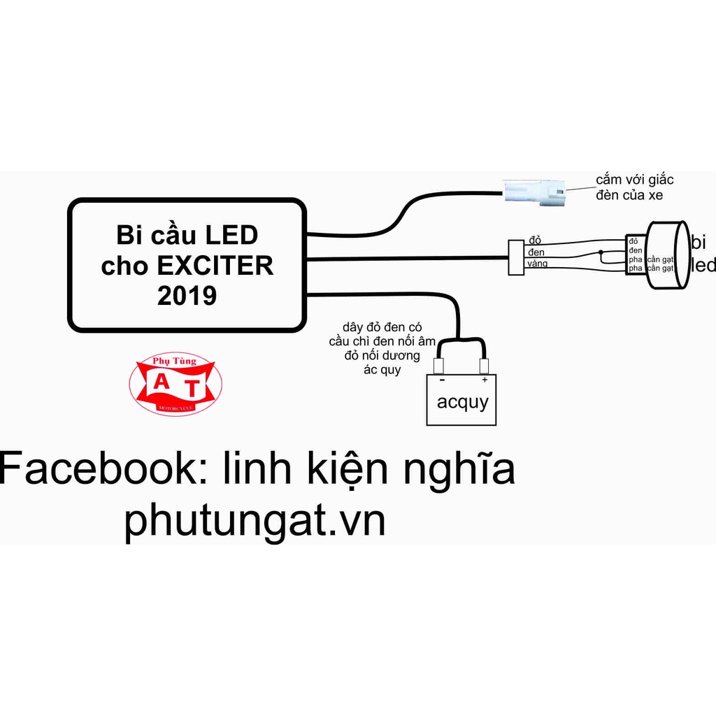Mạch Bật Tắt Bi Led Bi Titanblack cho xe Ex 150 2019