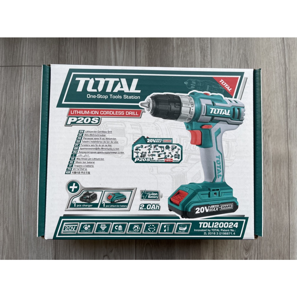 MÁY KHOAN VẶN VÍT DÙNG PIN TOTAL 20V TDLI20024