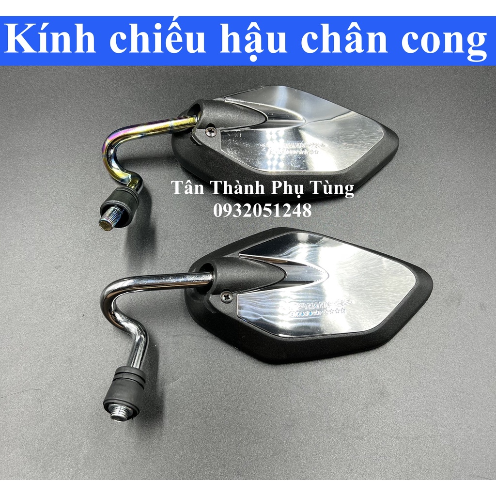 Kính chiếu hậu chân cong kiểu Yamaha gắn được nhiều dòng xe