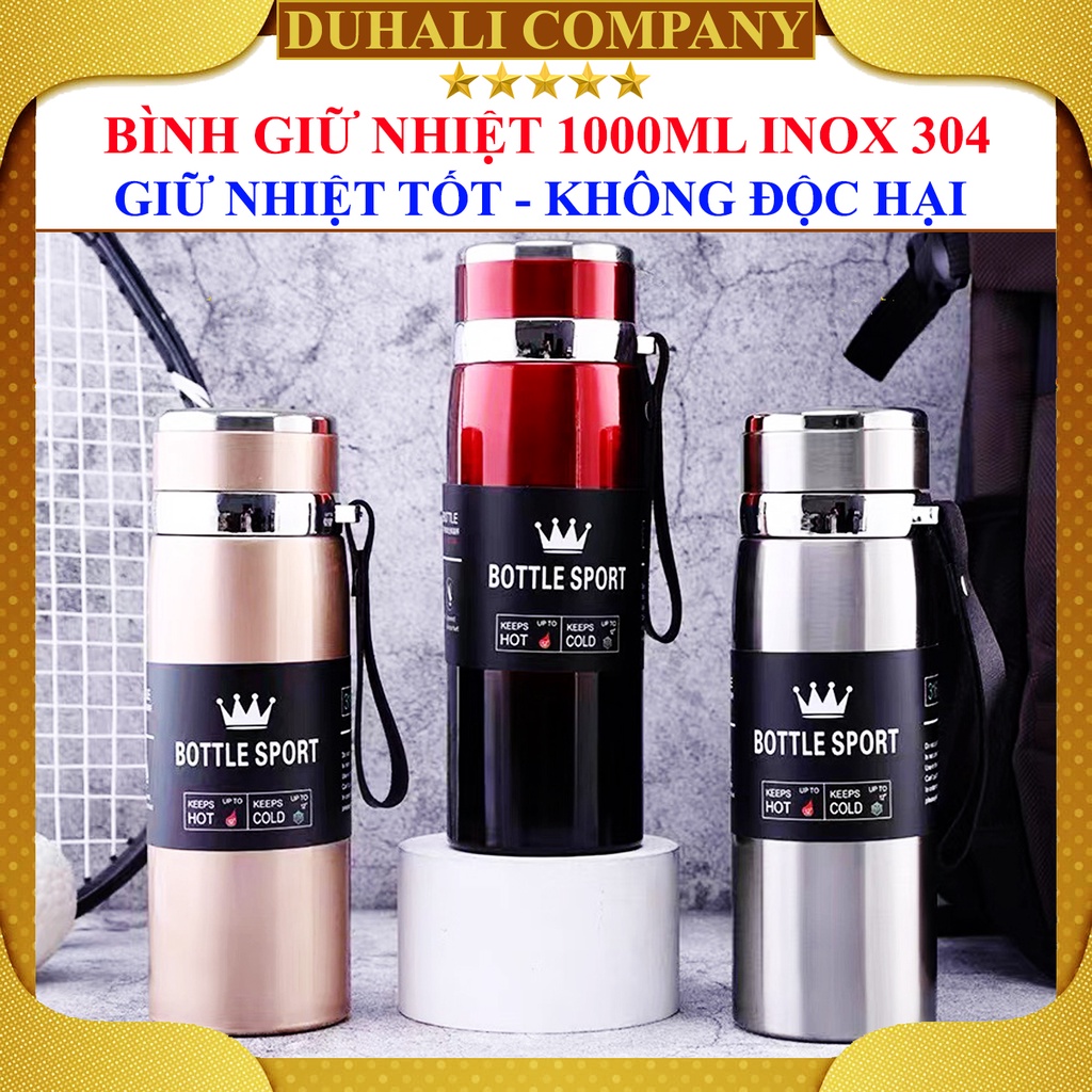 Bình Giữ Nhiệt - Bình Nước Giữ Nhiệt - Chất Liệu Inox 304 Cao Cấp Giữ Nhiệt Tốt, Chống Rỉ, An Toàn Cho Sức Khoẻ - Duhali