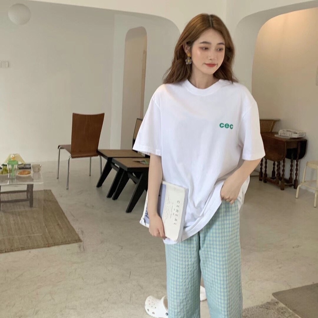 Quần Ngủ Cotton Ống Rộng Lưng Cao Họa Tiết Sọc Caro Phong Cách Hàn Quốc Mới | BigBuy360 - bigbuy360.vn