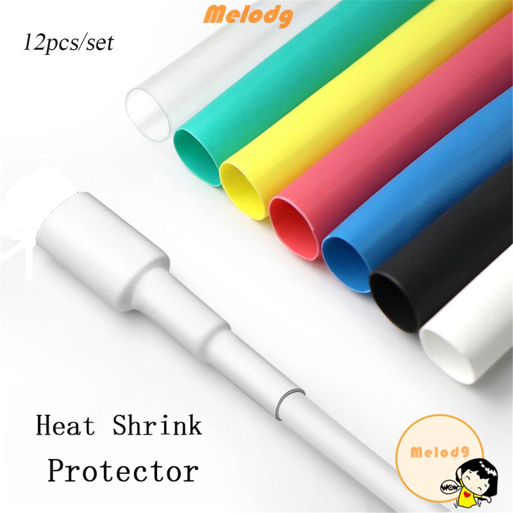 💍Melodg💍 Set 12 Ống Bọc Bảo Vệ Dây Cáp USB Nhiều Màu Thông Dụng