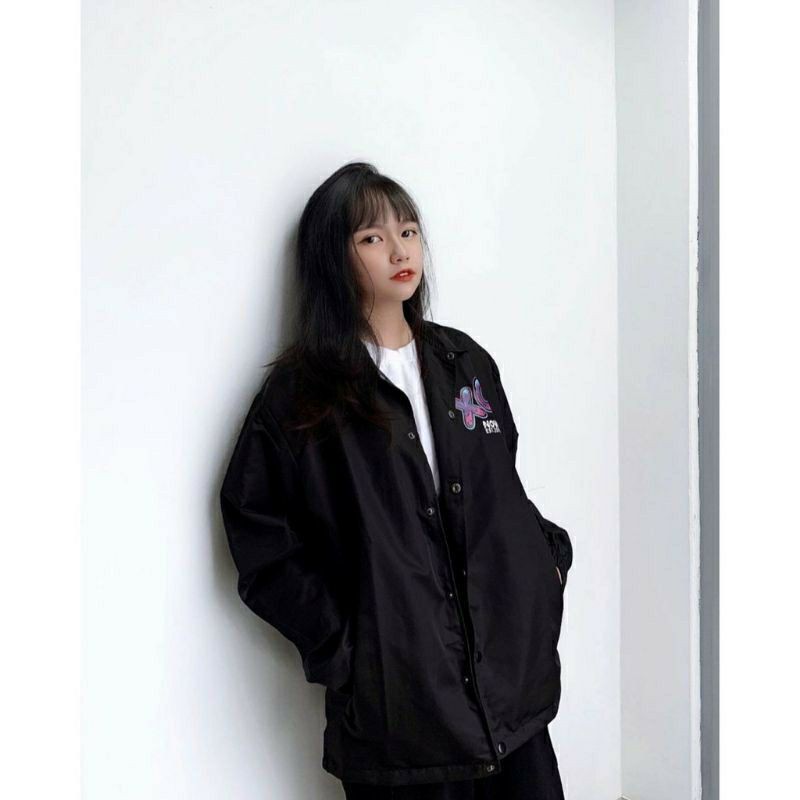 Áo Khoác Dù NOW SAIGON XO Jacket Form Rộng Cổ Bẻ Nút bấm