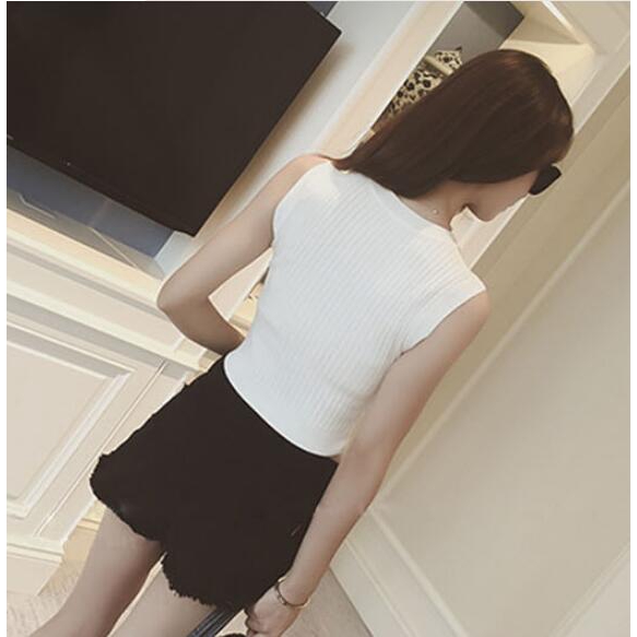 Áo Croptop dệt kim thiết kế dây đan chéo quyến rũ