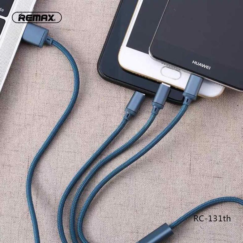 Cáp Sạc Remax 3 Đầu RC-131TH Iphone - Micro usb - Type C | BH 1 Năm