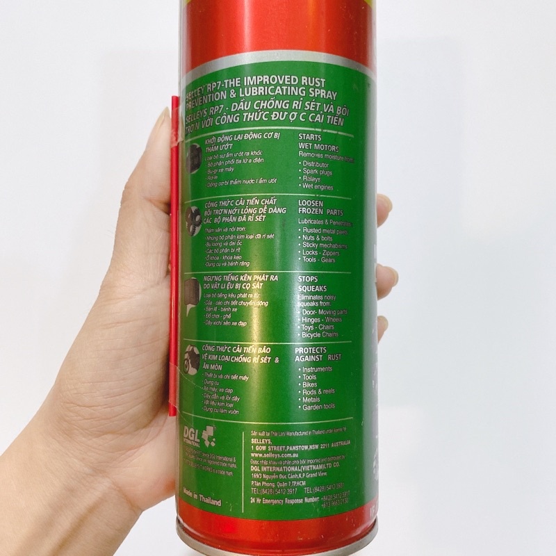 Dầu chống gỉ sét & bôi trơn đa dụng RP7 Selleys hàng Thái lan