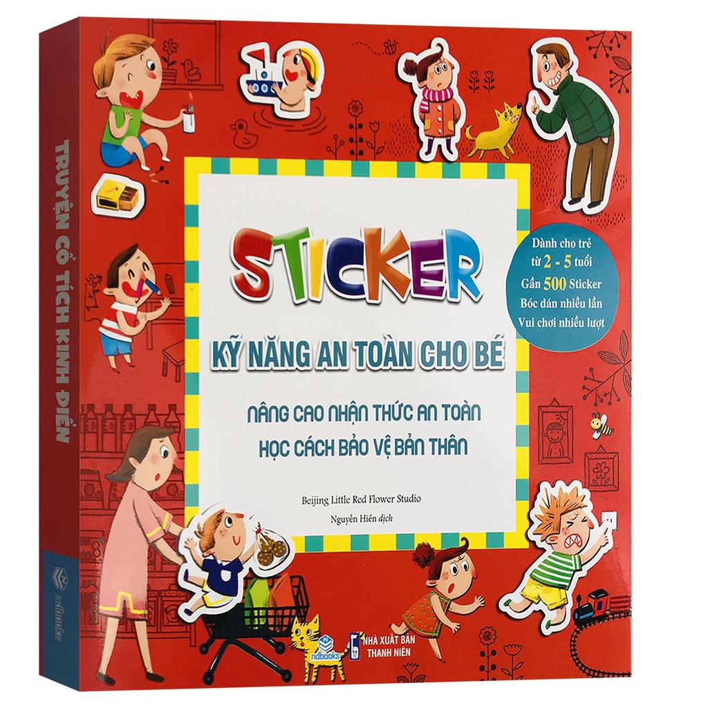 Sách - Sticker Kỹ năng an toàn cho bé - Dành cho trẻ 2-5 tuổi (Lẻ tùy chọn) gần 500 sticker