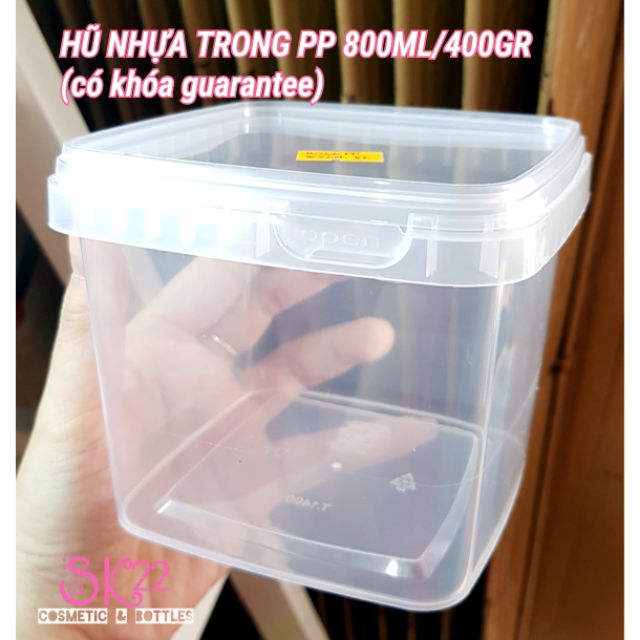 Set 10 HŨ NHỰA VUÔNG TRONG PP 800ML/400GR ( hũ nhựa đựng thực phẩm) - Ship hỏa tốc